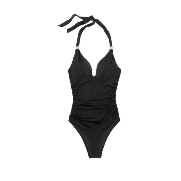 NWT Victoria Secret Marieta Push-Up One-Piece Swim Large Black with White Dot - Picture 6 of 6